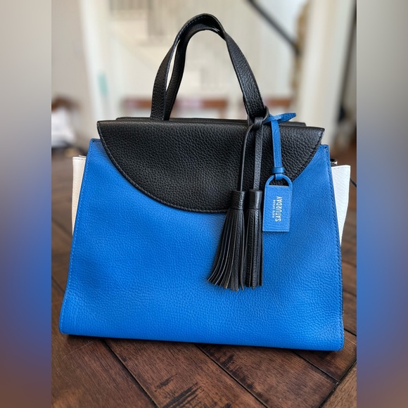 kate spade Handbags - kate spade Blue, Black & White Leather Top-Handle Satchel